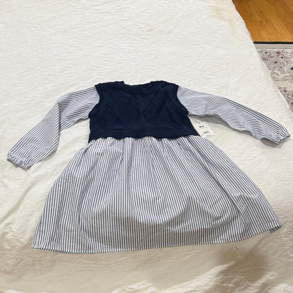 Free Assembly Navy and White Striped Kids Dress